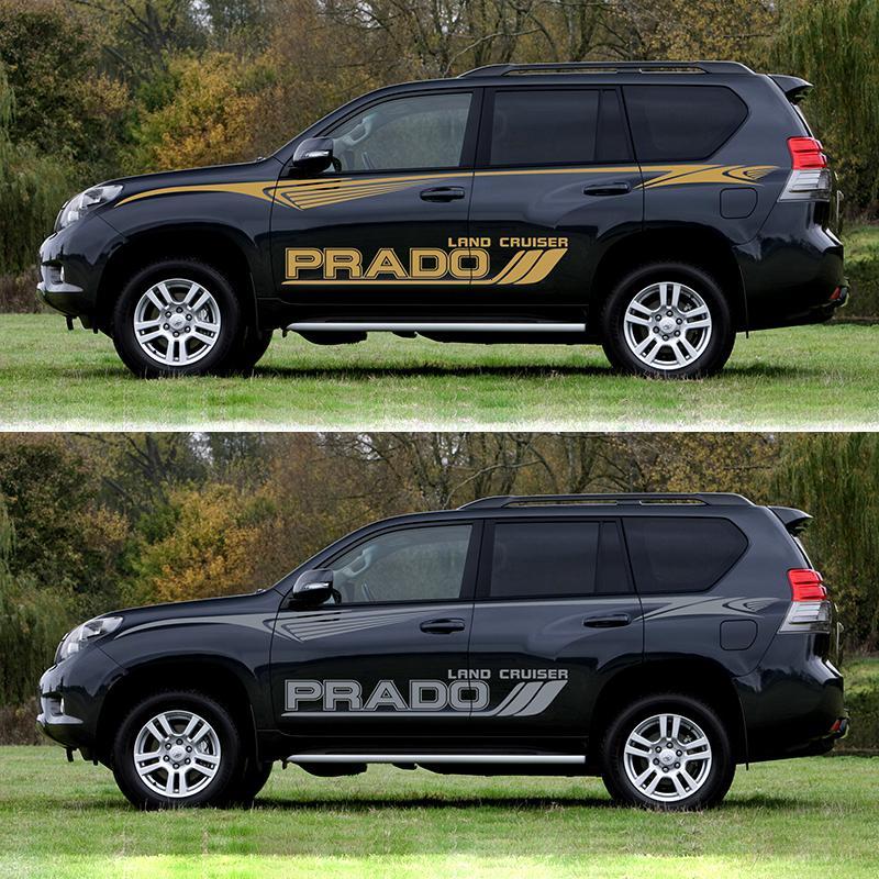 适用于1019款普拉多车身彩条丰田霸道彩贴个性装饰贴纸拉花车贴汽车车