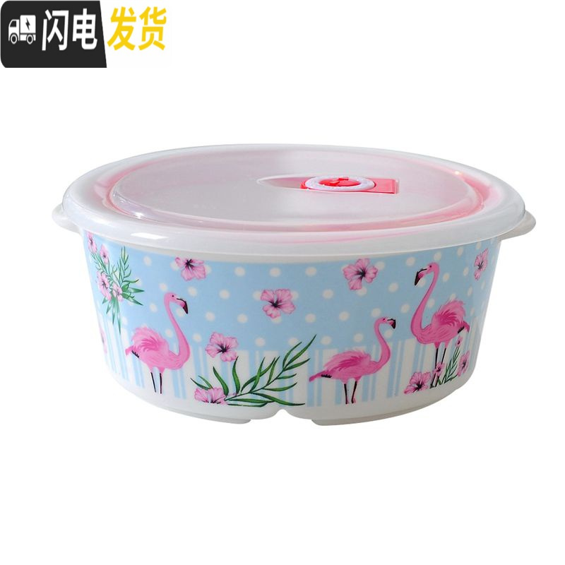 三维工匠陶瓷饭盒便当盒带盖圆形微波炉密封分隔碗上班带饭餐盒分格保鲜盒 三格蓝色+勺子+袋子+汤碗