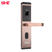 SHZ SH-103日本神護者指纹锁家用防盗门智能锁指纹密码锁指纹密码电子锁家用指纹锁太空黑配大霸王锁体