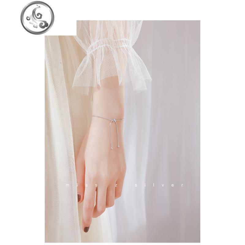 圆珠蛇骨链抽拉925纯银手链女创意简约女韩版学生渐冻人网红个性 JiMi
