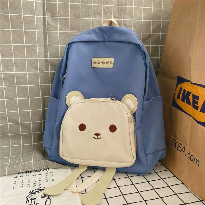 可爱书包女学生韩版高中撞色背包日系初中小学生双肩书包