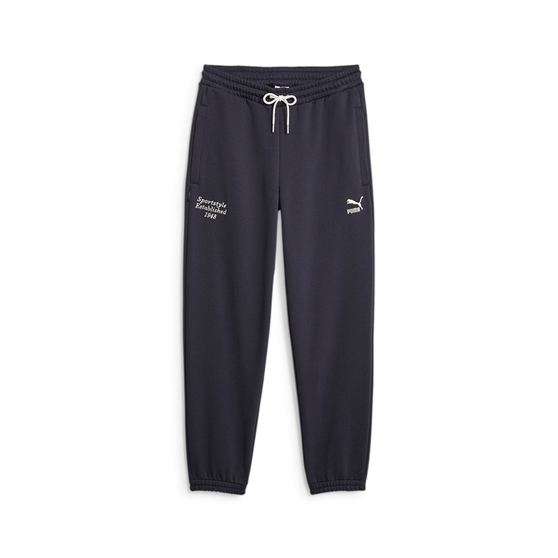 PUMA 字母刺绣中腰加绒休闲裤 男款 黑色 625311-16