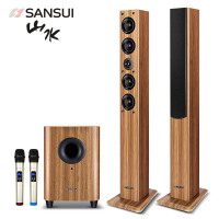 Sansui/山水H4电脑音响台式客厅家用无线蓝牙K歌音箱木质落地家庭ktv音箱重低音炮有源组合套装家用电视音响