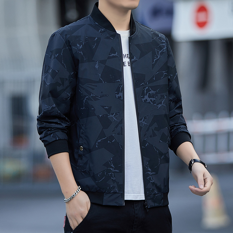 爷特yete外套男士春秋款2023年新款青年立领迷彩夹克男装休闲百搭上衣