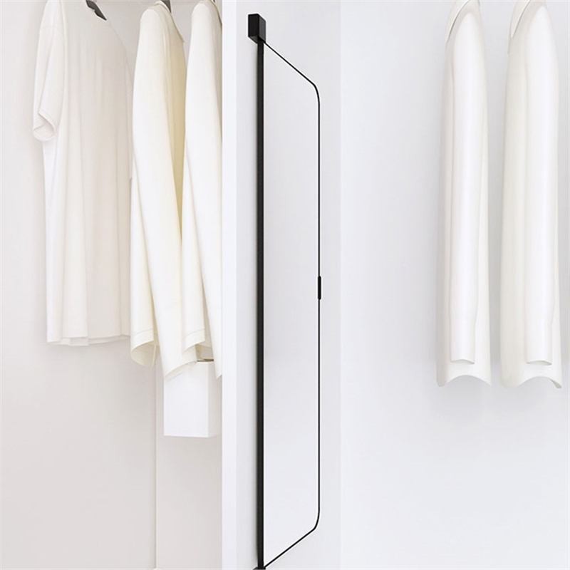 闪电客衣柜镜子对开门专用穿衣镜旋转隐藏内置推拉折叠伸缩全身镜平