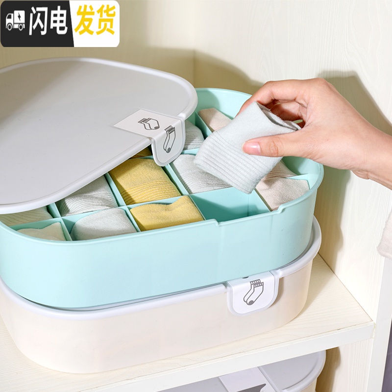 三维工匠内衣收纳盒内裤袜子收纳盒分格家用宿舍袜子盒收纳盒袜子收纳高清大图