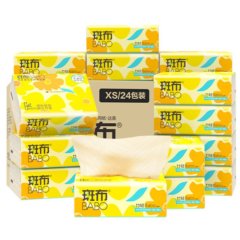 斑布生活用纸100抽*24包三层竹轻系列DBZR100E24-X图片