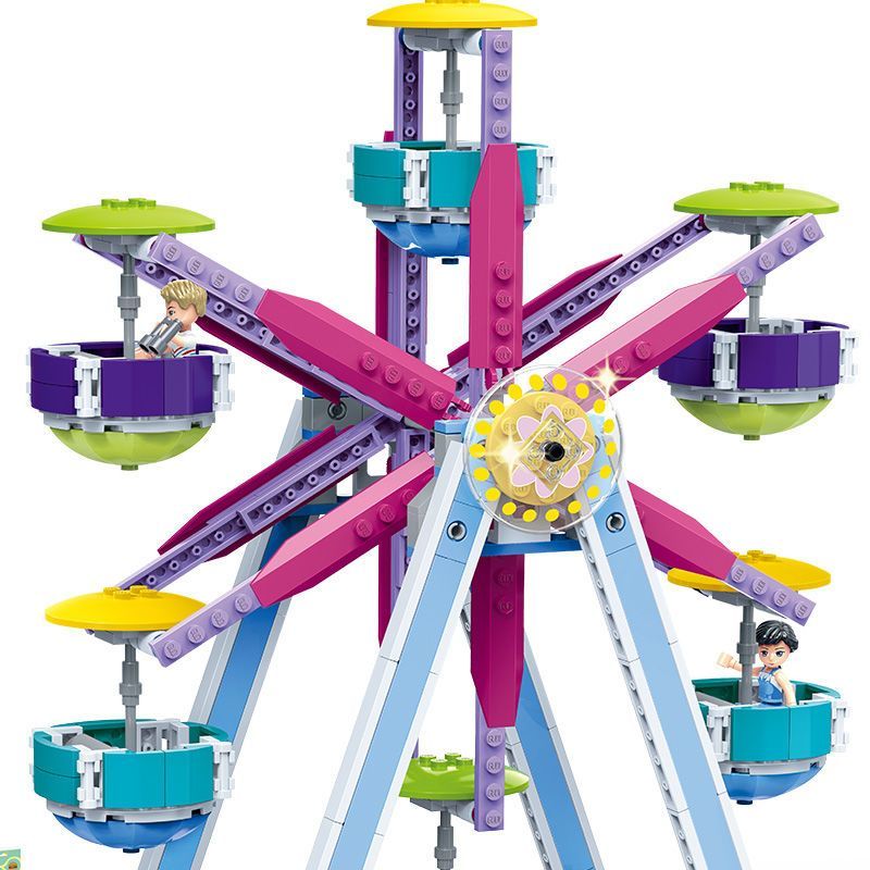 星卡比女孩积木拼装玩具摩天轮游乐场系列612岁生日礼物9615摩天轮701