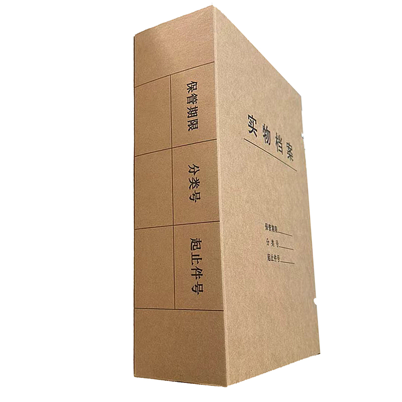 龙档进口牛皮纸实物档案盒 加厚档案盒 可定制高清大图
