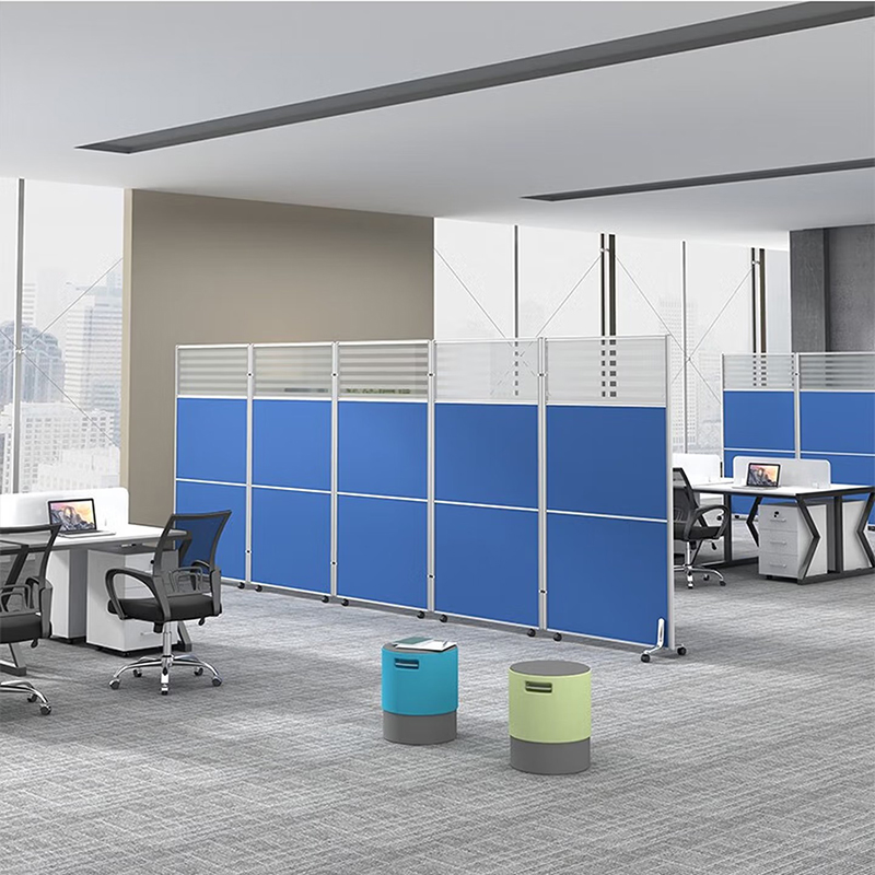 苏宁 质凡 办公室屏风隔断活动挡板可折叠移动(板式+玻璃)/ZF-GD007/1.2米宽*1.8米高高清大图