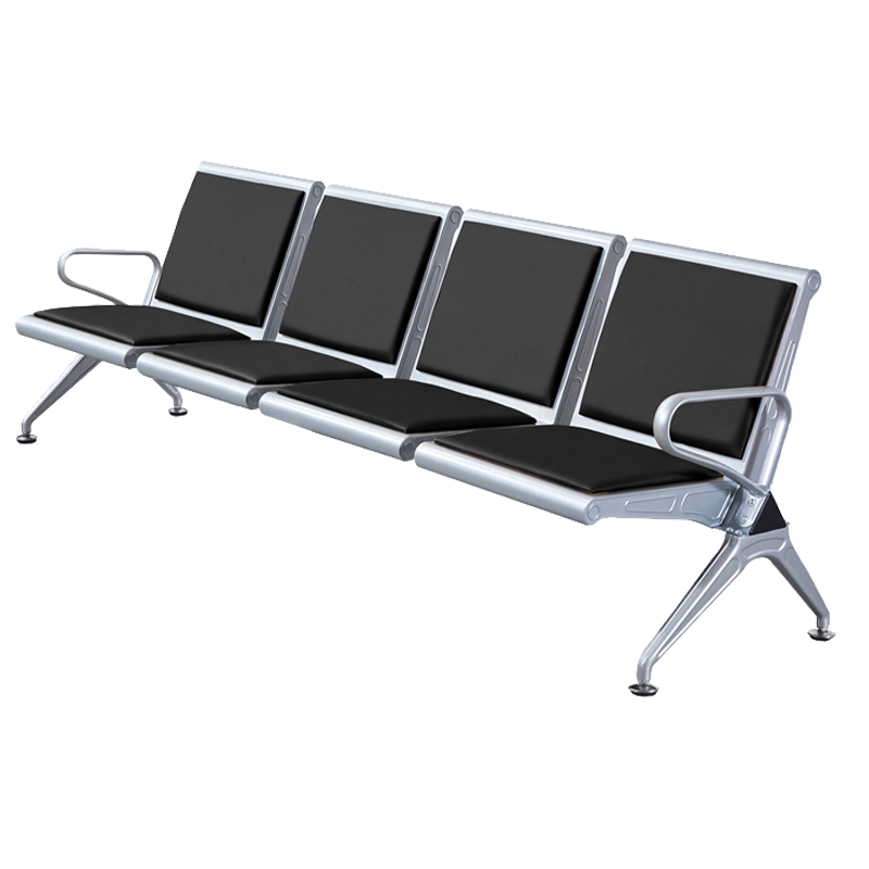 奇桄烁等候椅黑垫四人位张高清大图