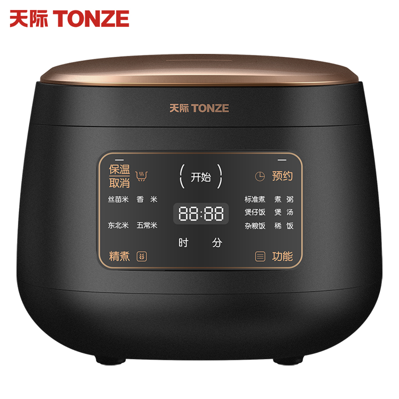 天际FD20BE电饭煲黑色智能预约功能煲仔饭古瓷釜内胆 可拆卸内盖家用多功能快速饭高清大图