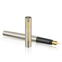 派克PARKER 钢笔 威雅系列XL钢杆金夹墨水笔 学生商务办公日常书写专用 0.5mm金属不锈钢F笔尖