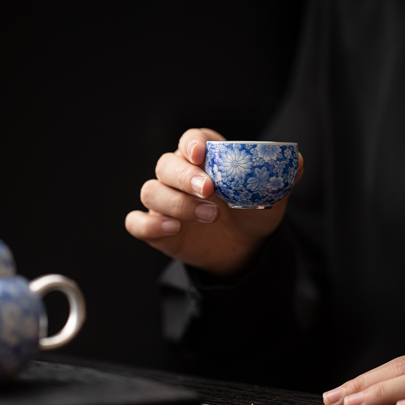 苏氏陶瓷(SUSHI CERAMICS)鎏银百花茶壶小套装非遗大师郑文强作品功夫茶具