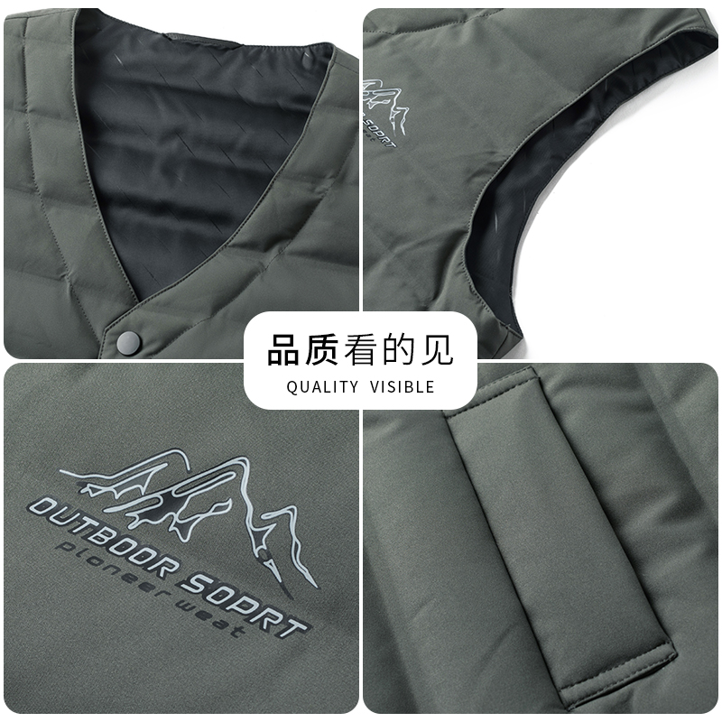 恒源祥中老年羽绒马甲男秋冬款轻薄爸爸内胆背心保暖马夹男士外套高清大图