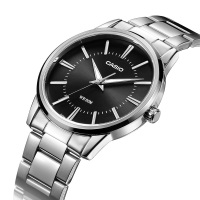 卡西欧(CASIO)手表男指针表盘商务大气夜光防水金属皮带男士日韩品牌石英表