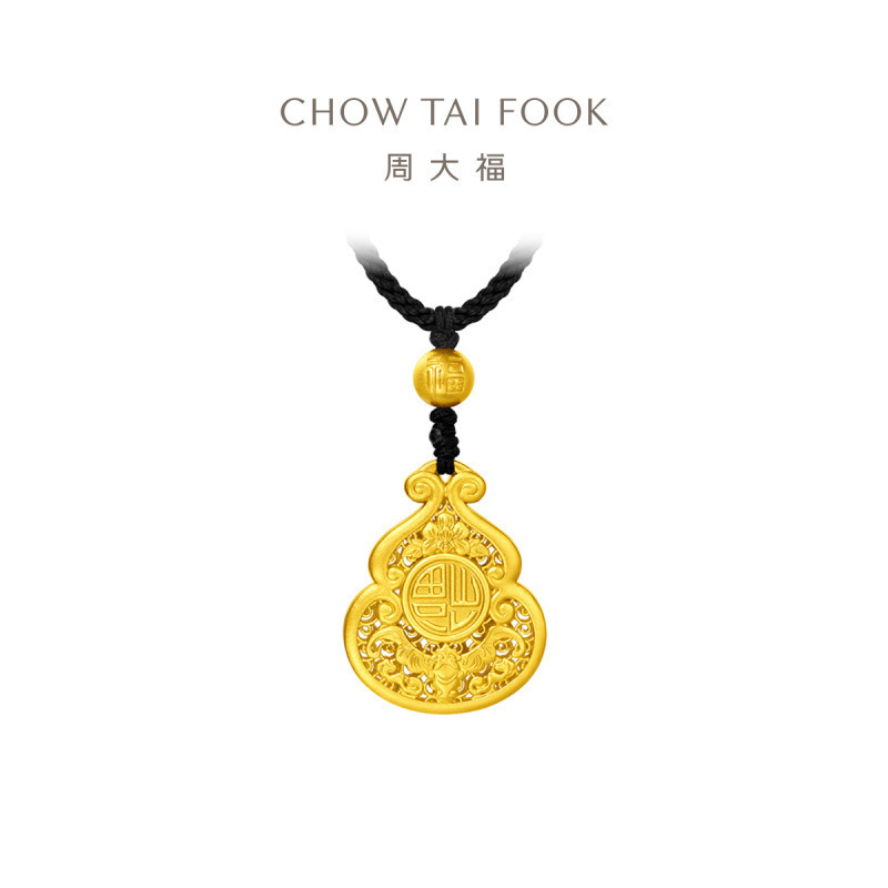 周大福传承经典传承足金黄金吊坠寓意福禄同安 计价(工费:1720元)F225264