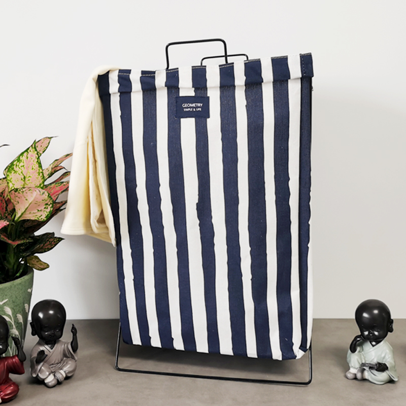 清科蓝 脏衣篮棉麻收纳箱脏衣服收纳筐家居脏衣篓洗衣篮大容量玩具收纳箱整理折叠箱收纳袋铁架收纳筐高清大图