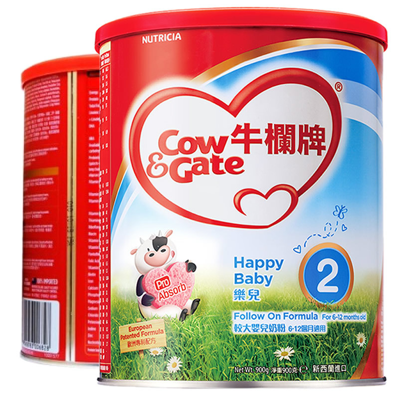 原装进口港版香港牛栏COW&GATE婴幼儿配方牛奶奶粉新升级A2 β-酪蛋白2段(6-12个月)900g高清大图