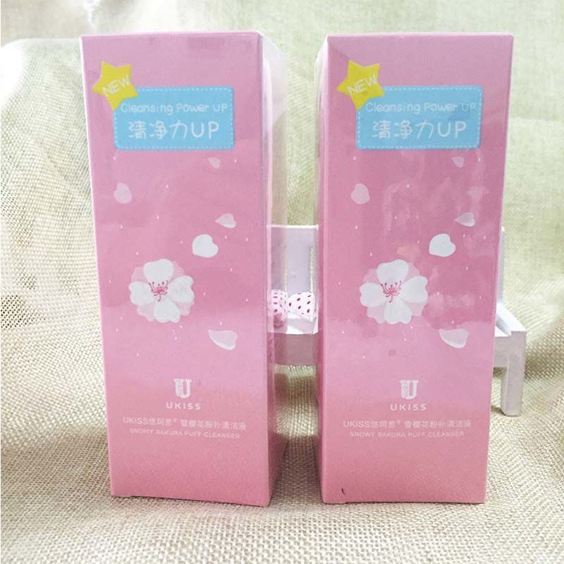 UKISS粉扑清洗剂150ml悠珂思化妆刷清洁剂清洗液美妆蛋工具 雪樱花粉扑清洗液