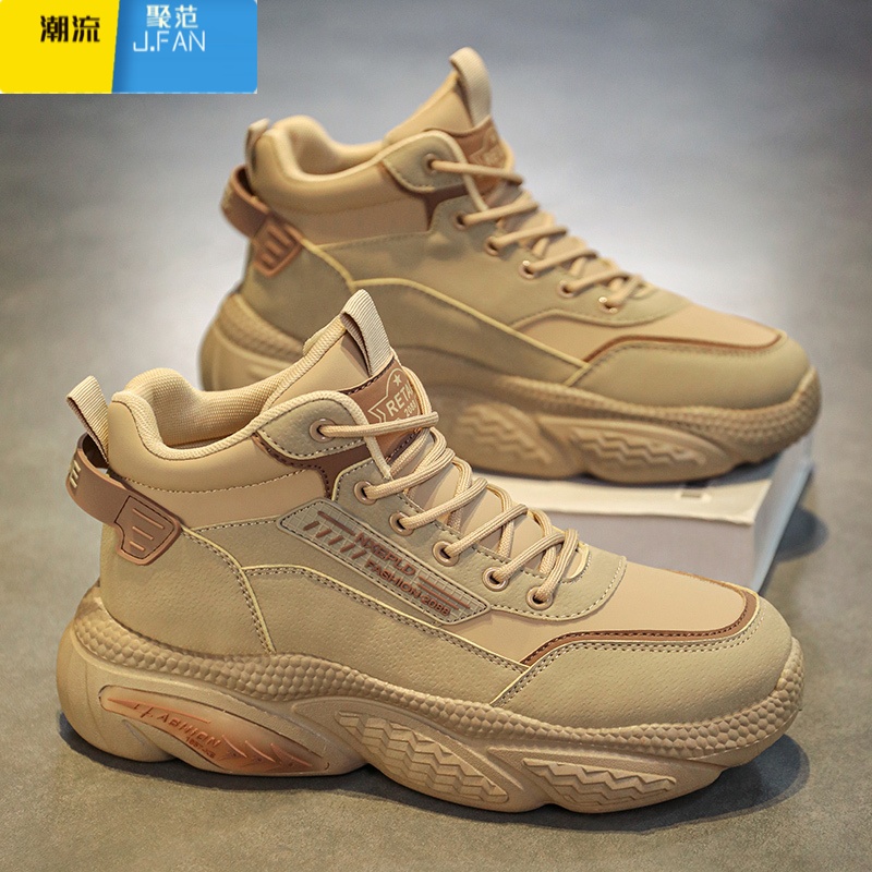 聚范马丁靴男鞋2024冬季新款复古英伦户外耐磨工作劳保高帮运动老爹鞋高清大图