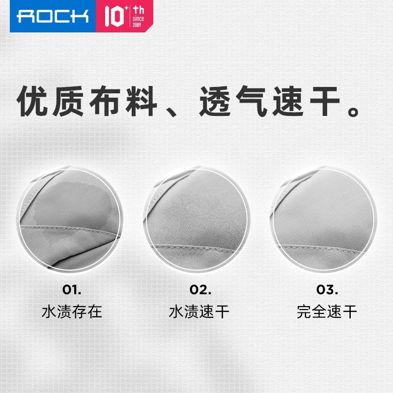 洛克(ROCK)运动臂带 跑步手机臂包户外运动骑行手机壳保护套 苹果XSMax华为P30pro小米9/OPPOreno/荣耀V20通用 黑