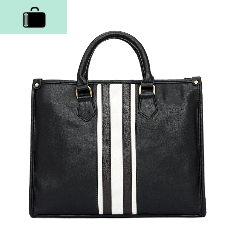 原创韩版男包 英伦商务手提包 复古男包休闲单肩公文包潮流男包包NEW LAKE 黑色 黑色