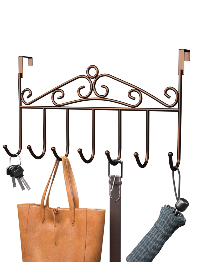 门后挂钩免打孔墙上挂衣架卧室门上挂架壁挂收纳置物架衣服帽衣钩