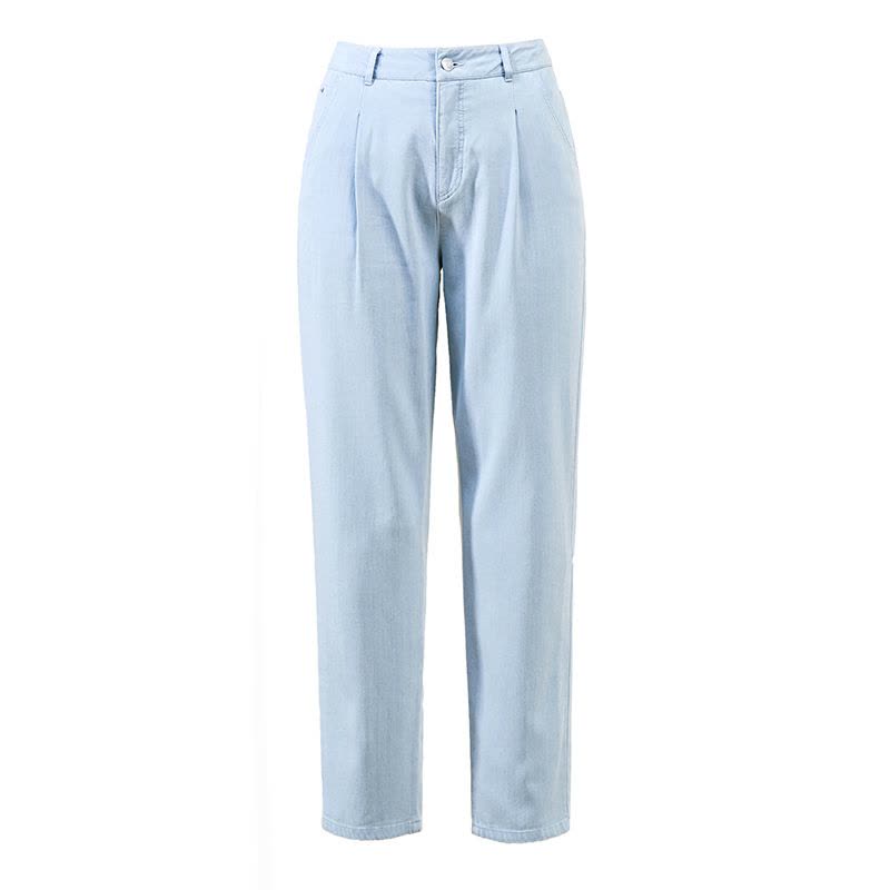 逸阳天丝九分牛仔裤女宽松2020夏季薄款高腰直筒显瘦冰丝哈伦3976图片