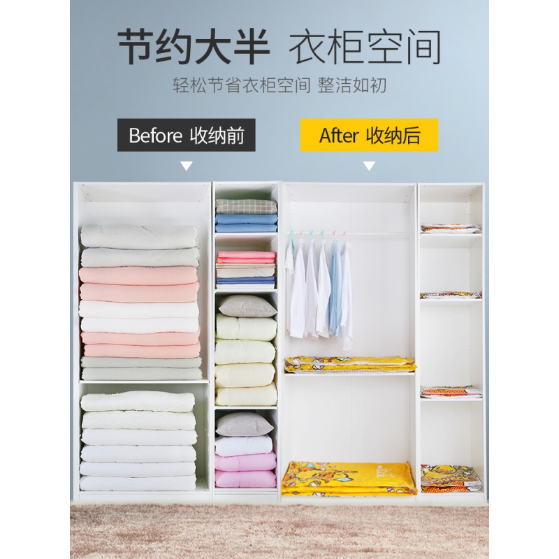 抽真空压缩袋收纳袋棉被子大号家用加厚衣物羽绒服行李箱收纳袋子收纳袋 三维工匠高清大图