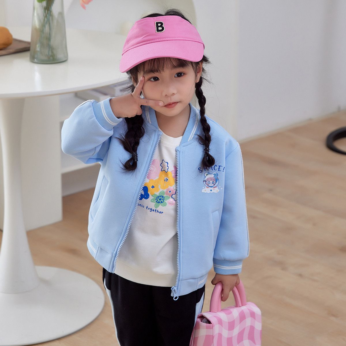 [1件3.5折价:75.25元]秋季新款女童针织外套儿童休闲外套百搭卡通图案 趣味十足