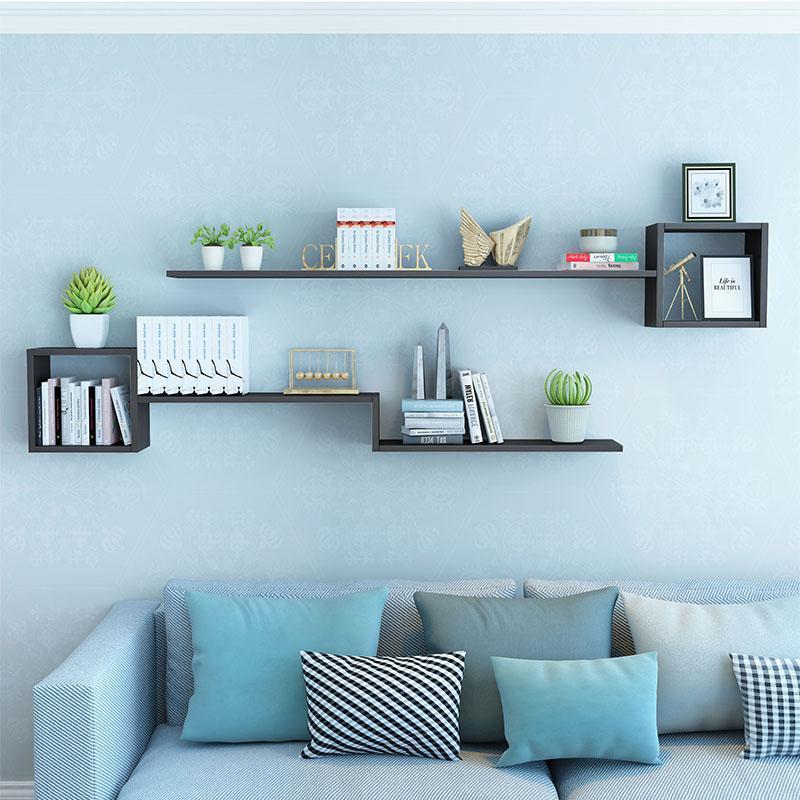 墙上置物架壁挂书架挂柜卧室墙书柜书架创意挂墙书架格子儿童书架