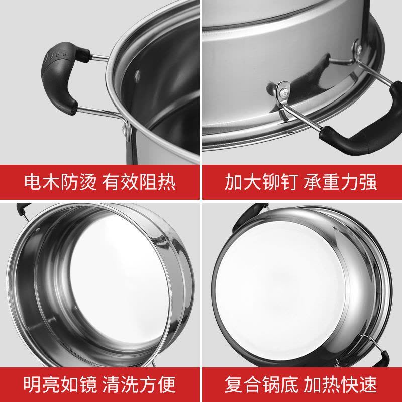 [补贴10%]蒸锅不锈钢加厚蒸笼多层家用蒸煮炖包子30大容量燃气4蒸汽双层图片