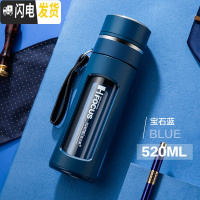 三维工匠水杯男玻璃杯子防摔车载双层便携简约清新森系茶水分离泡茶杯