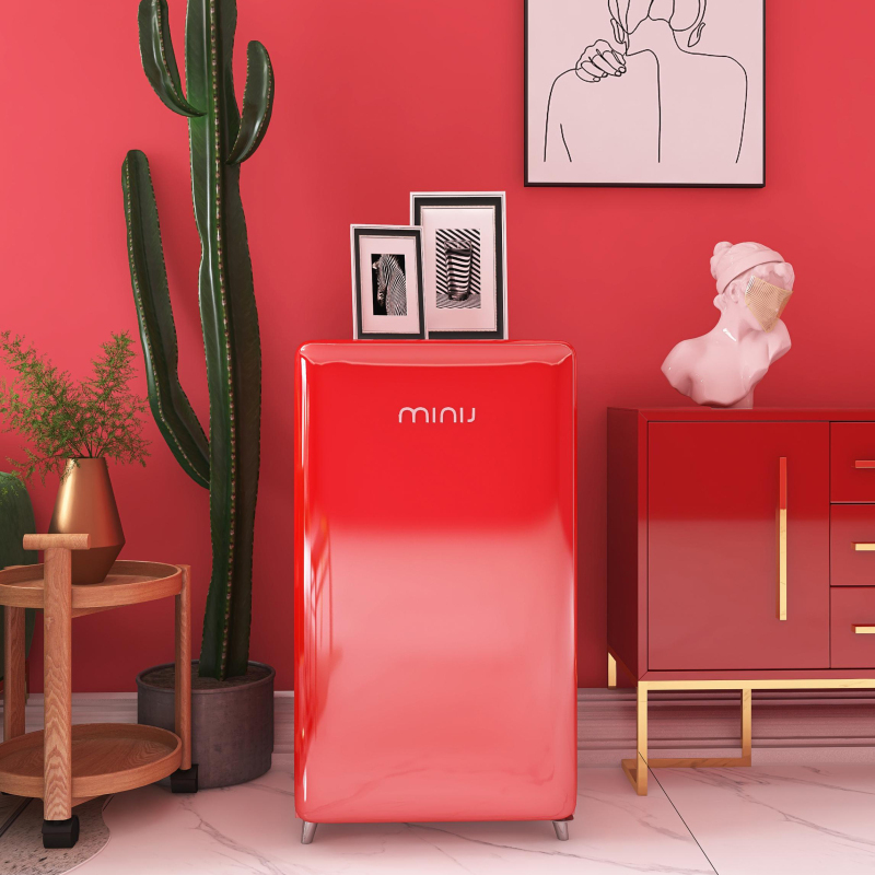 小吉minij105l美妆护肤品专用复古冰箱网红同款风冷无霜宿舍迷你小