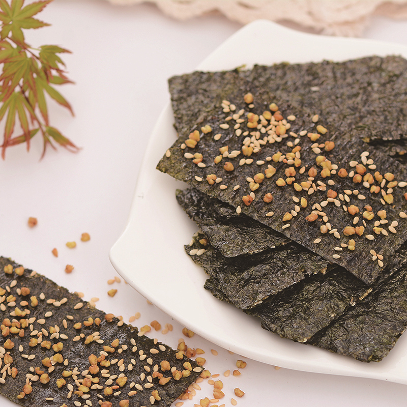 波力荞麦脆芝麻夹心脆120克塑罐儿童零食小吃海苔即食紫菜