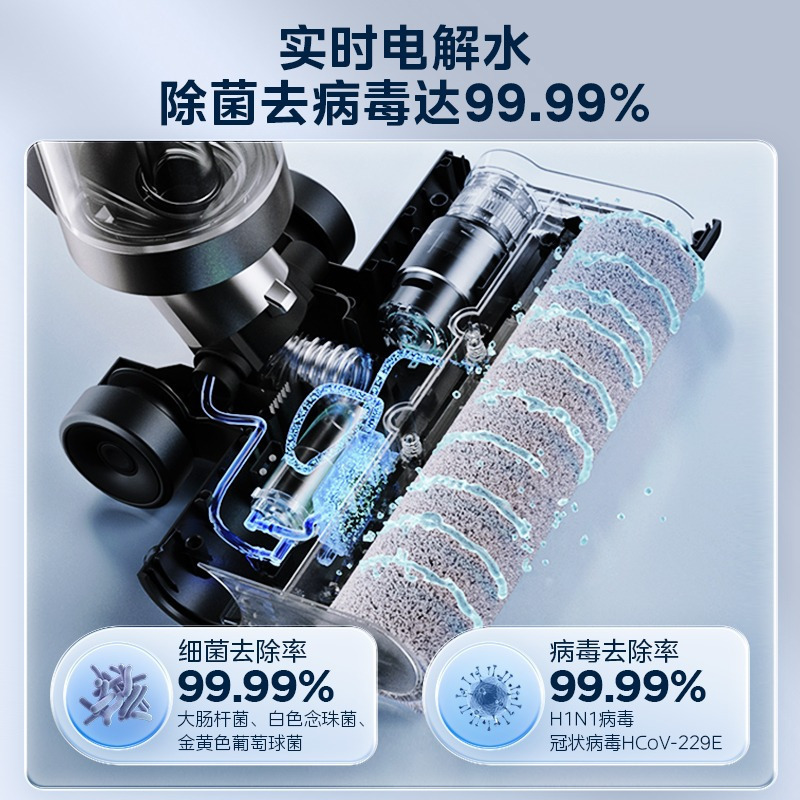 美的(Midea)无尘感洗地机GX5-S吸拖一体全自动拖地机 吸尘家用 手持无线清洁机