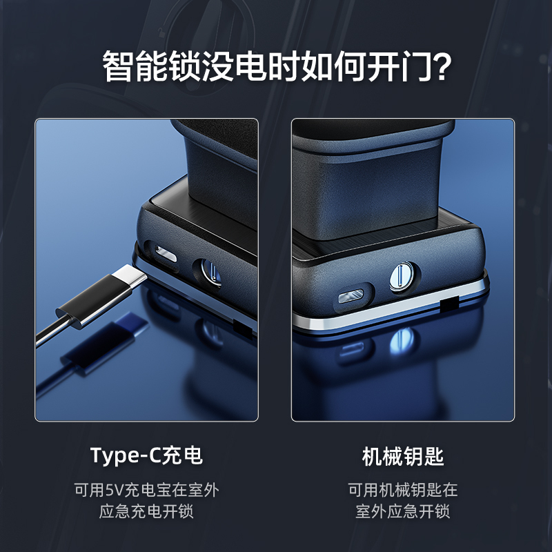 飞利浦智能锁 可视猫眼带屏密码 指纹APP智控家用防盗门指纹密码全自动 Alpha-VP曜石黑