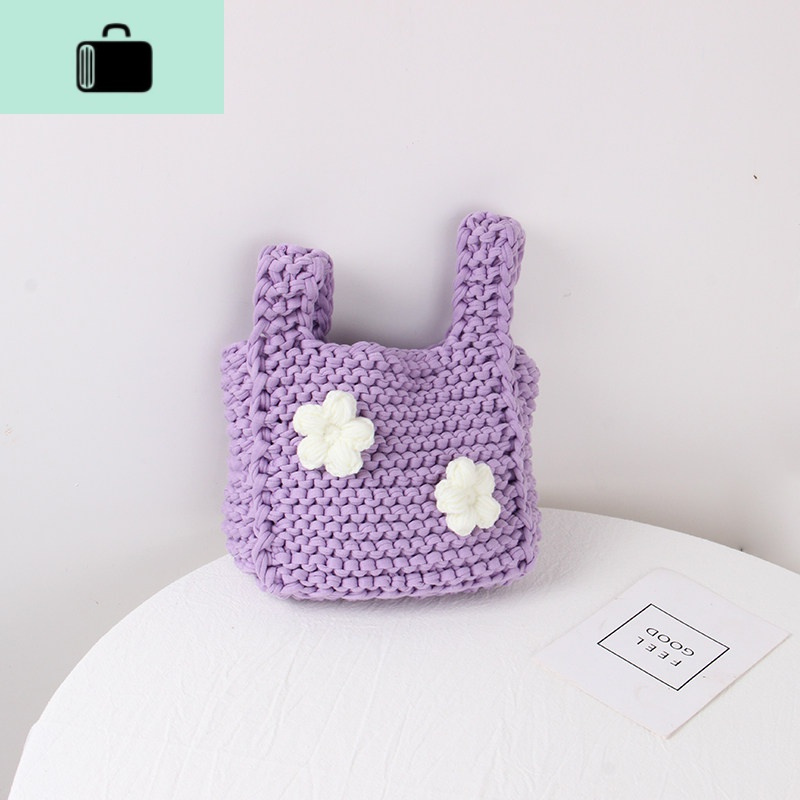 包包日系手提手腕包女清新花朵毛线钩针diy手工包材料包newlake女手包