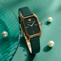 EMPORIO.ARMANI阿玛尼小方表ins小众设计时尚潮流复古款皮带小绿表AR11149