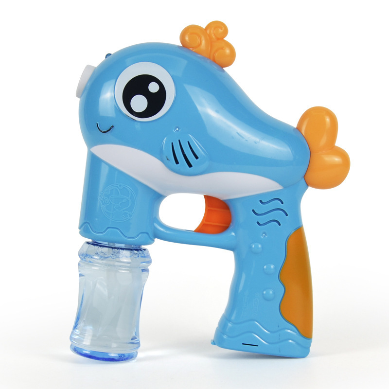 卡通大眼鱼自动泡泡小鲸鱼电动发光音乐泡泡机儿童户外玩具