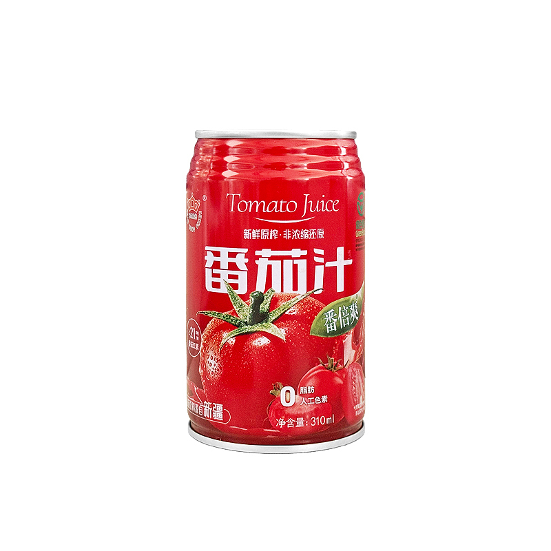 冠农股份(GUAN NONG SHARE)番倍爽番茄汁 新疆西红柿原榨果蔬汁早餐健康饮品 310ml*12罐[微糖]