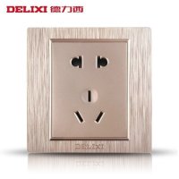 [官方旗舰店]德力西DELIXI 86型开关插座香槟拉丝紫开关紫金墙壁插座面板二三插5五孔电源插座