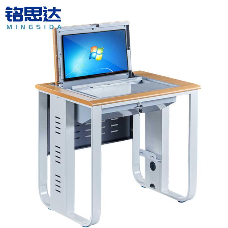 铭思达翻转电脑桌单人位张高清大图