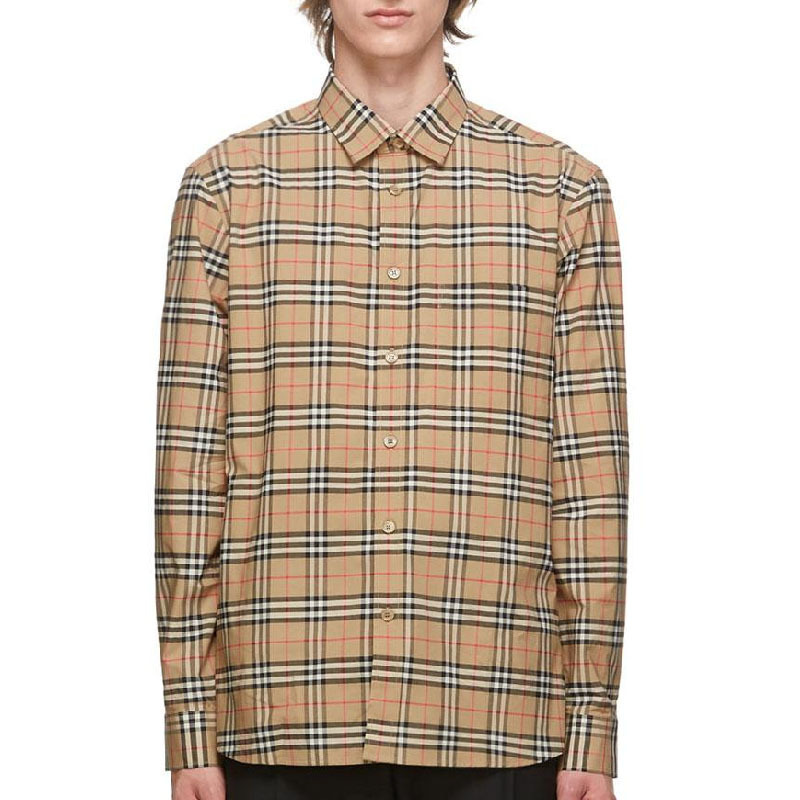 burberry博柏利新款男士经典格纹棉质长袖衬衫8020966参数