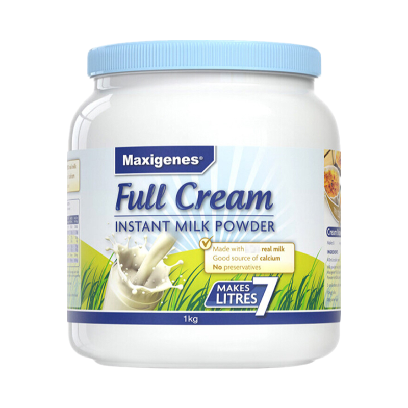 有效期到25年10月-美可卓(Maxigenes)全脂高钙成人奶粉 1kg/罐 进口奶粉 学生奶粉 蓝胖子 澳大利亚进口