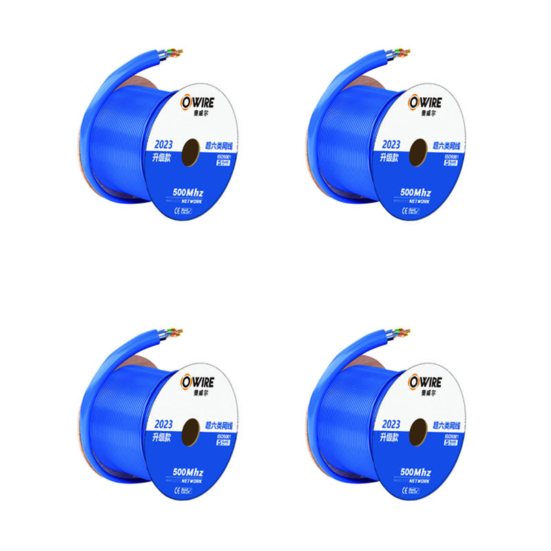 奥威尔(OWIRE) SSKJ-C6A-68BL 0.58mm加粗 蓝 超六类4对非屏蔽网线 305.00 米/卷
