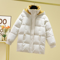 2023冬季新款棉衣棉服女中长款韩版修身显瘦个性羽绒棉服厂家直销 L建议120-135 白色