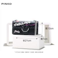 [直营]品高(PINKO) Fabulous 涂鸦印花牛皮迷你 Love 手袋 搭扣燕子包链条包单肩包斜挎包 女包