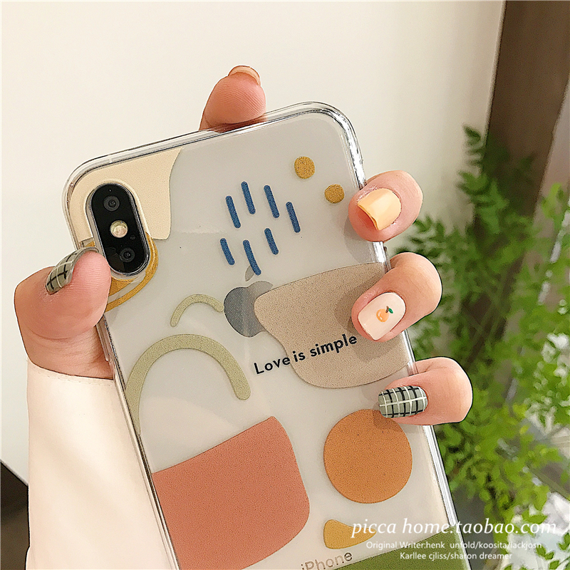 ins几何三星note9手机壳note10/8硅胶c9pro透明c7软c5pro女款a8s真智力